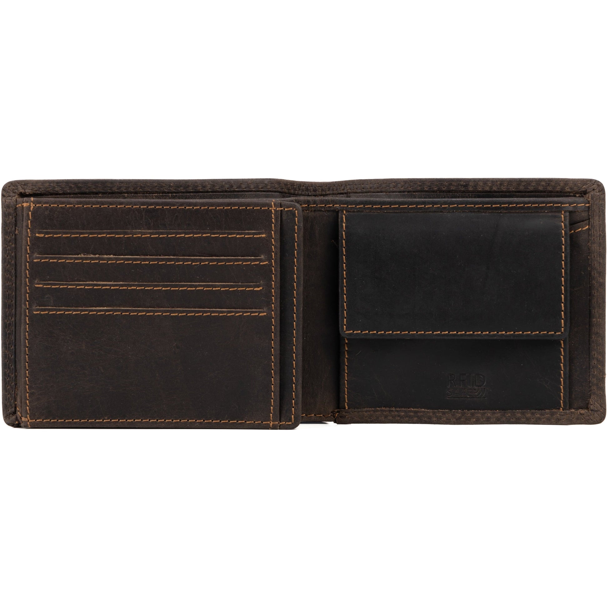 Leather Mens Wallet Hart Brown - Greenwood Leather