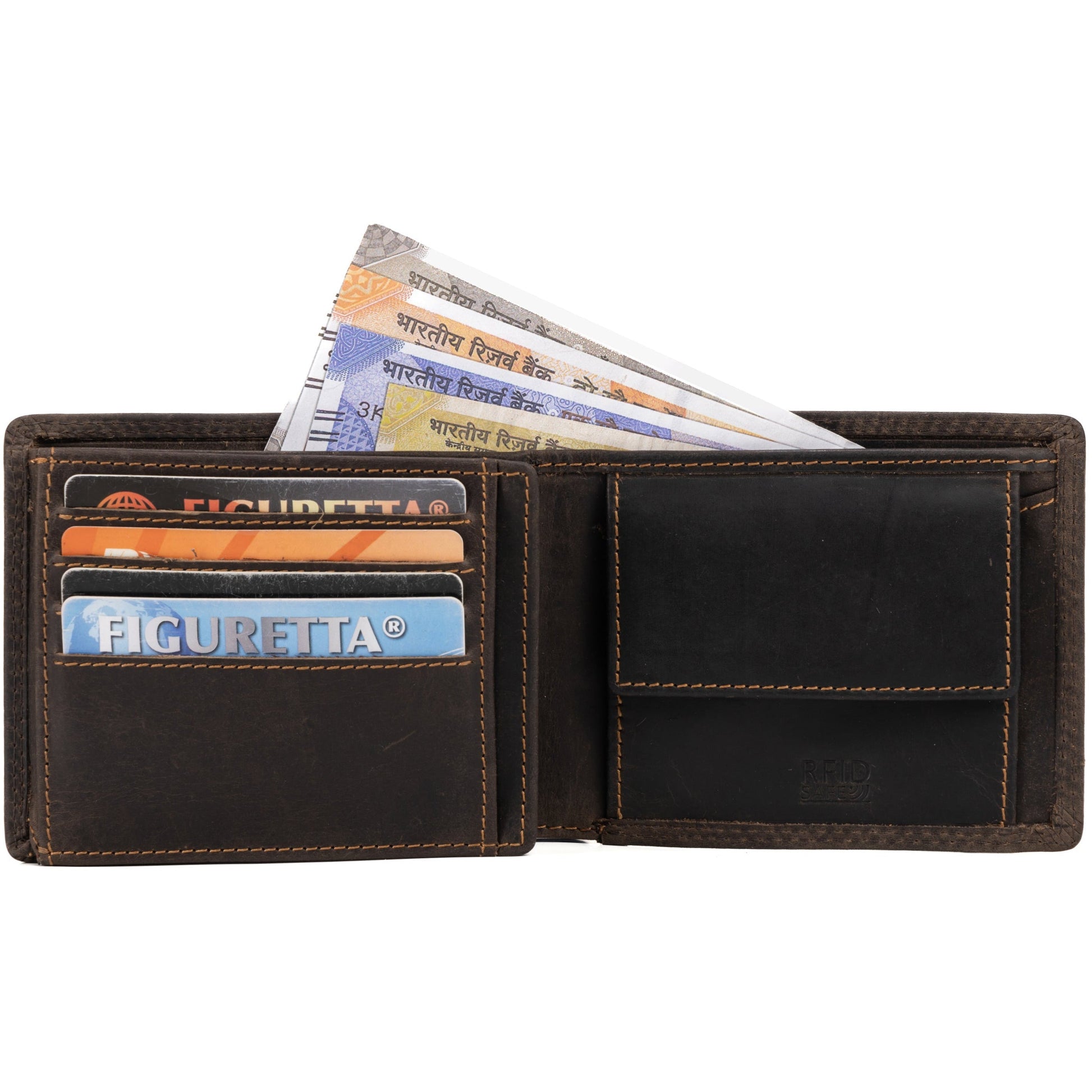 Leather Mens Wallet Hart Brown - Greenwood Leather