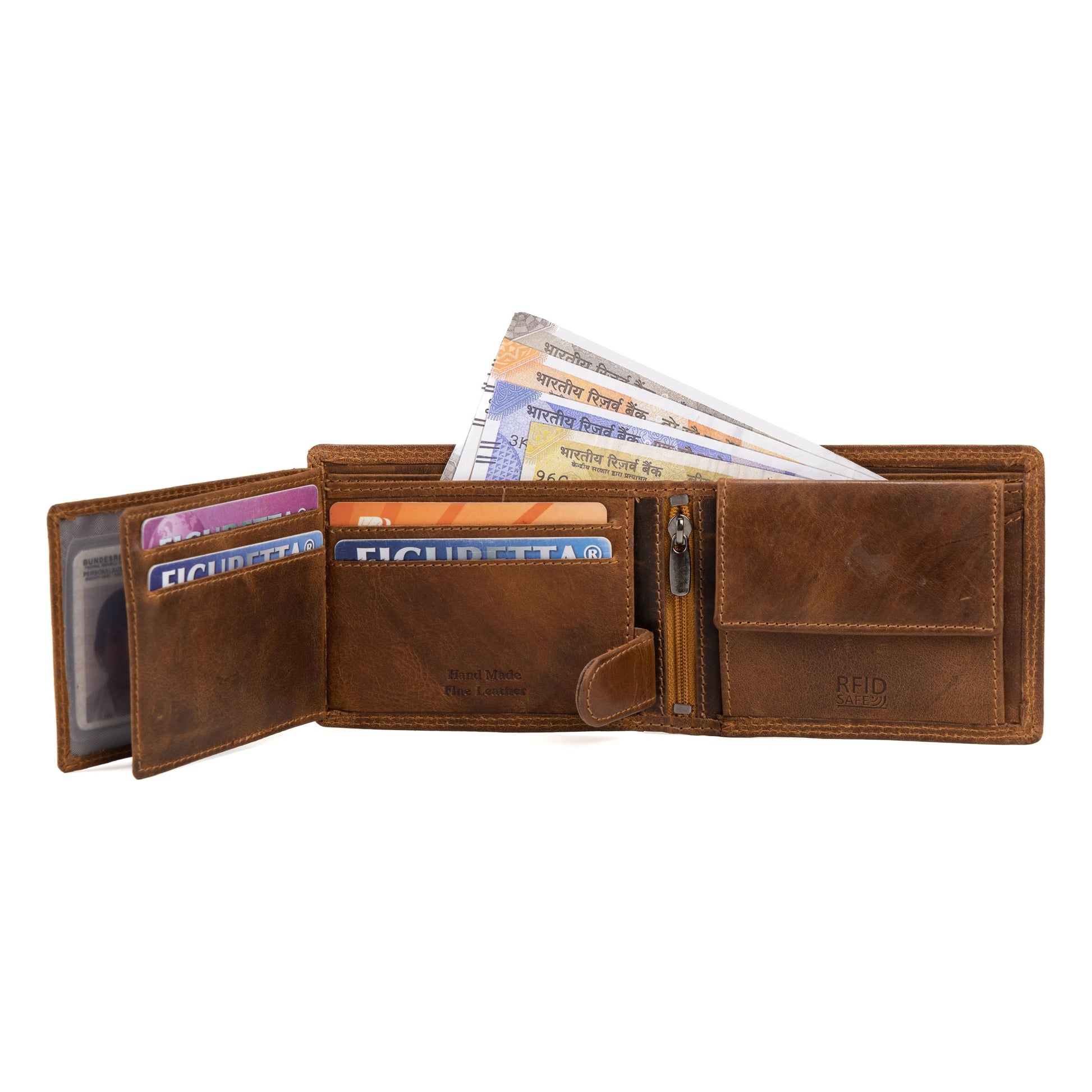 Leather Wallet George - Camel - Greenwood Leather