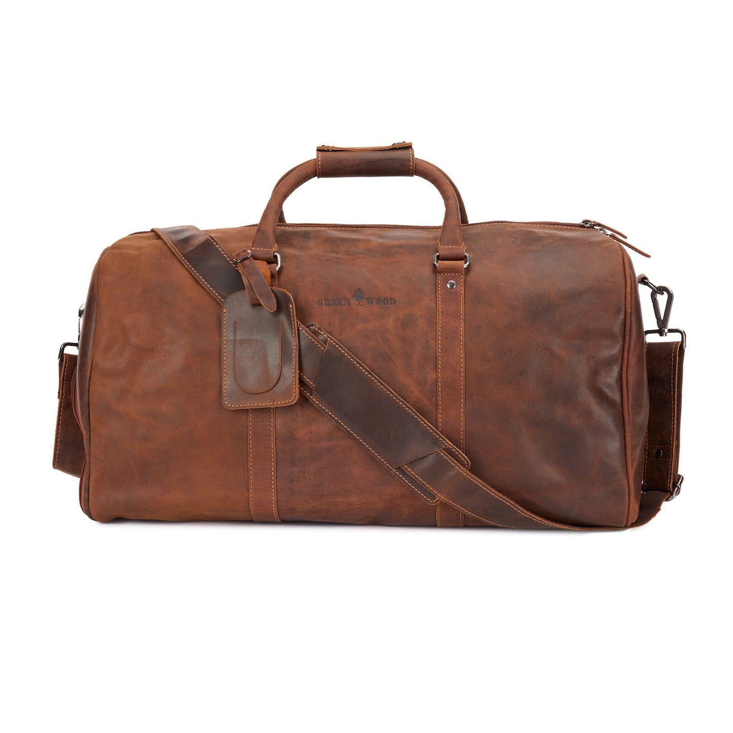 Leather Overnight Bag Milan - Rugged Leather - Sandal - Greenwood Leather