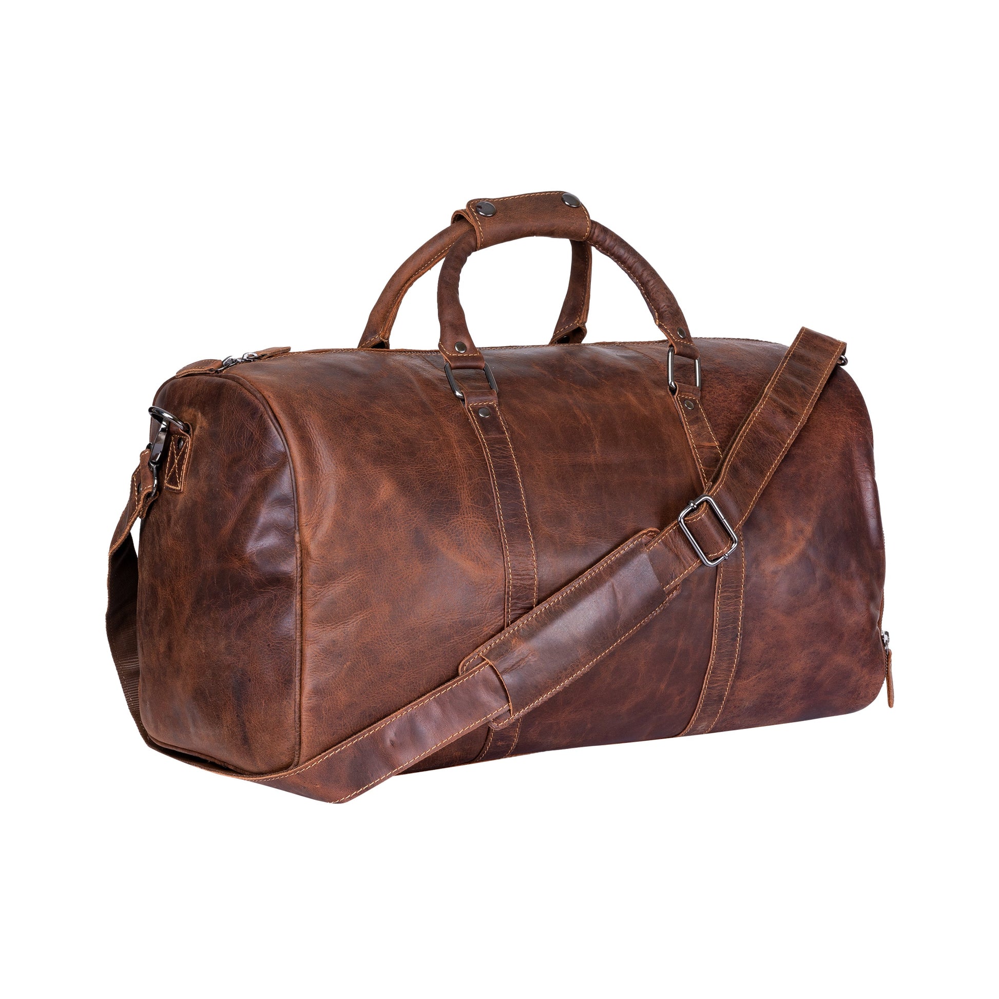 Leather Overnight Bag Milan - Rugged Leather - Sandal - Greenwood Leather