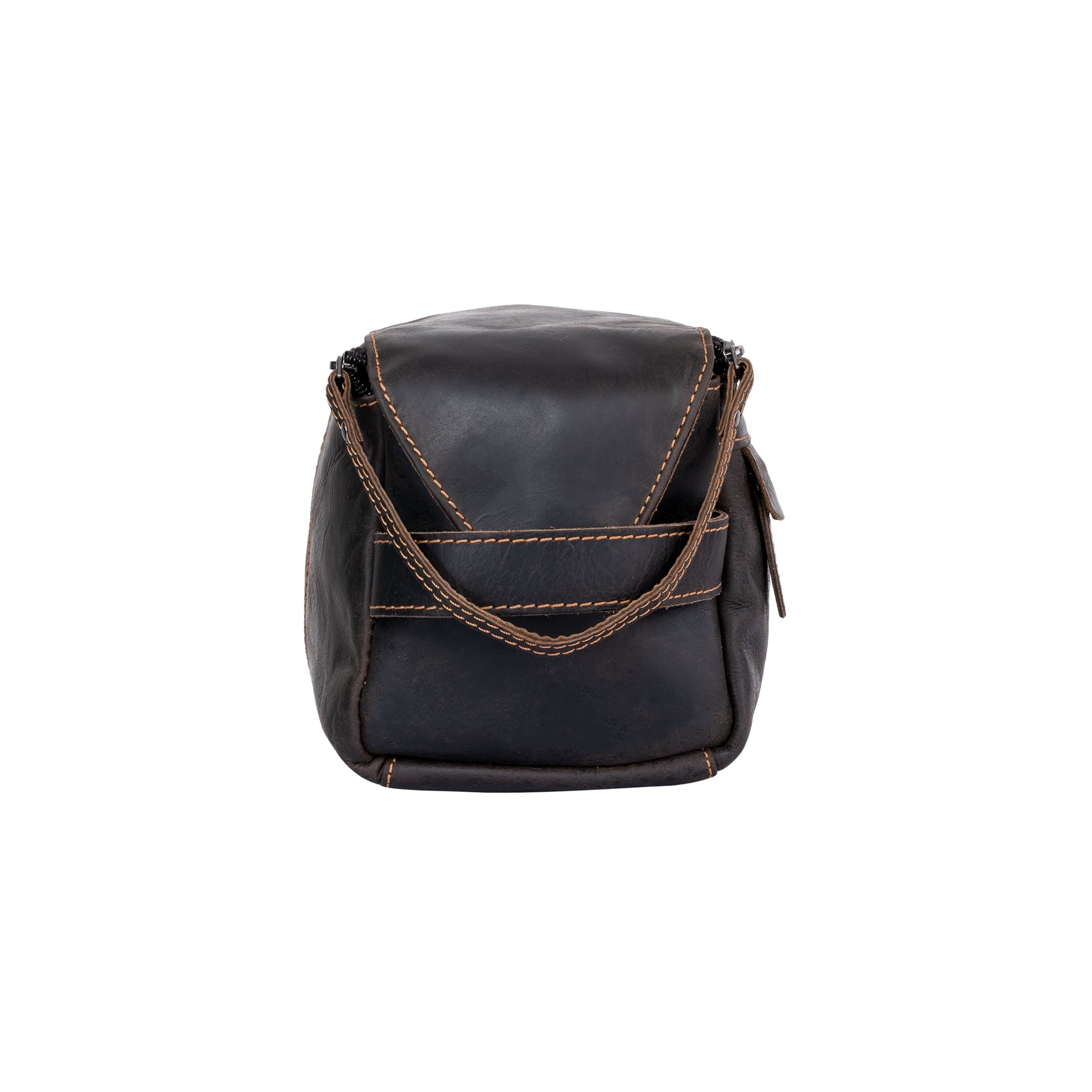 Leather Travel Wash Bag Calgary Brown - Greenwood Leather