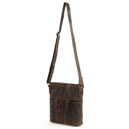 Women Shoulder Bag LD002 Brown - Greenwood Leather