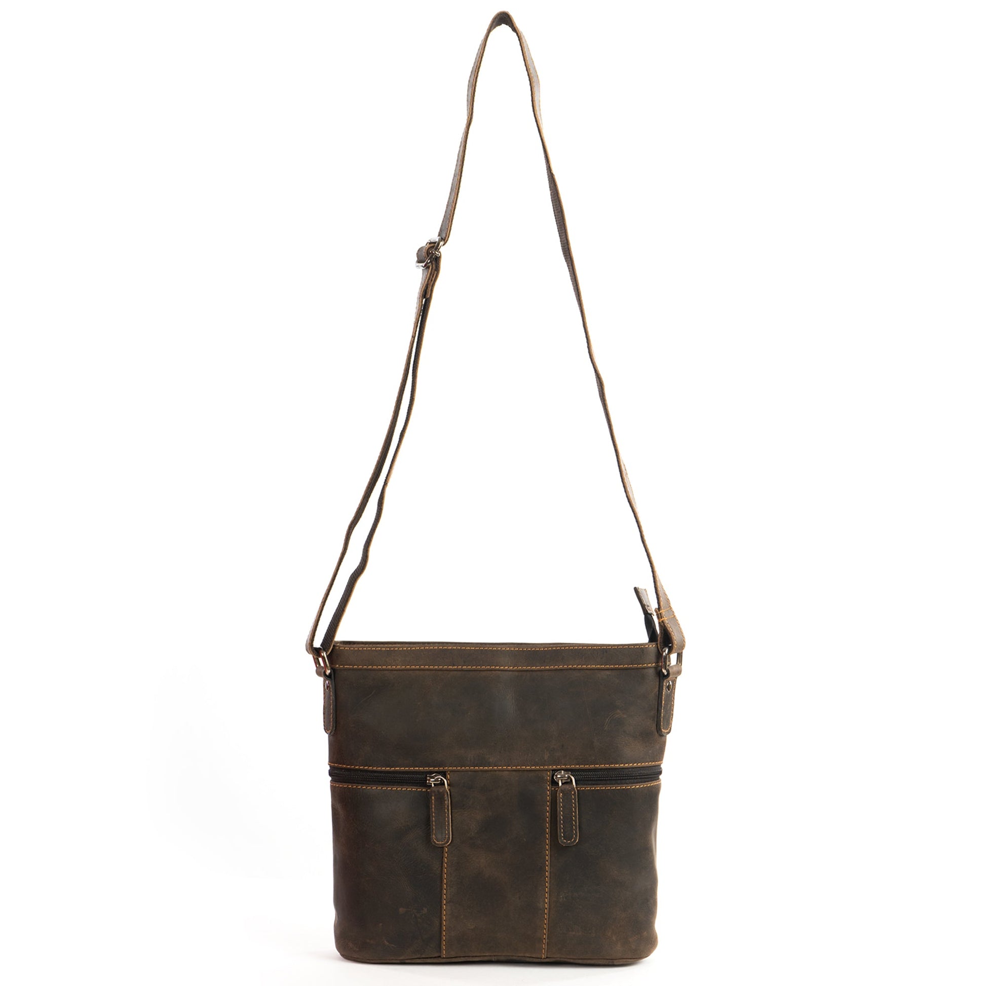 Women Shoulder Bag LD002 Brown - Greenwood Leather