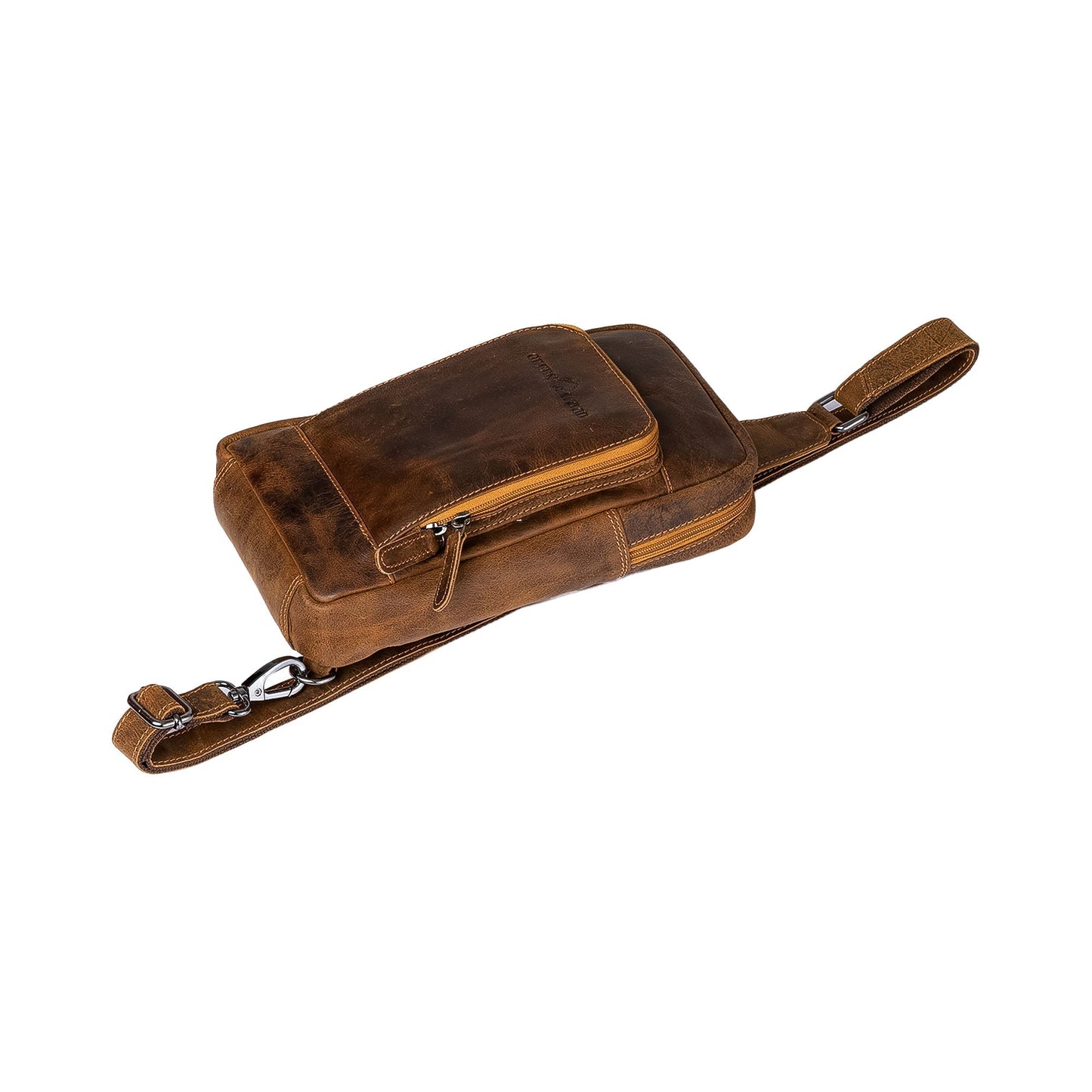 Leather Crossbody Bag Hamilton - Camel - Greenwood Leather