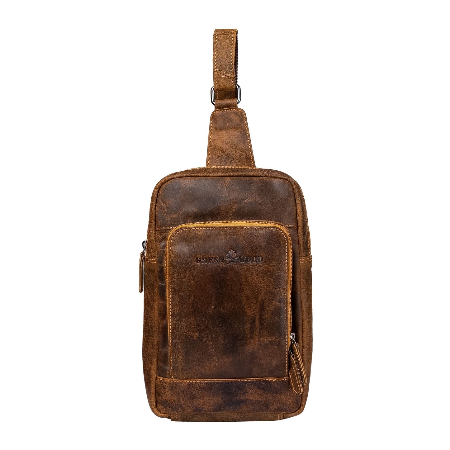 Leather Crossbody Bag Hamilton - Camel - Greenwood Leather