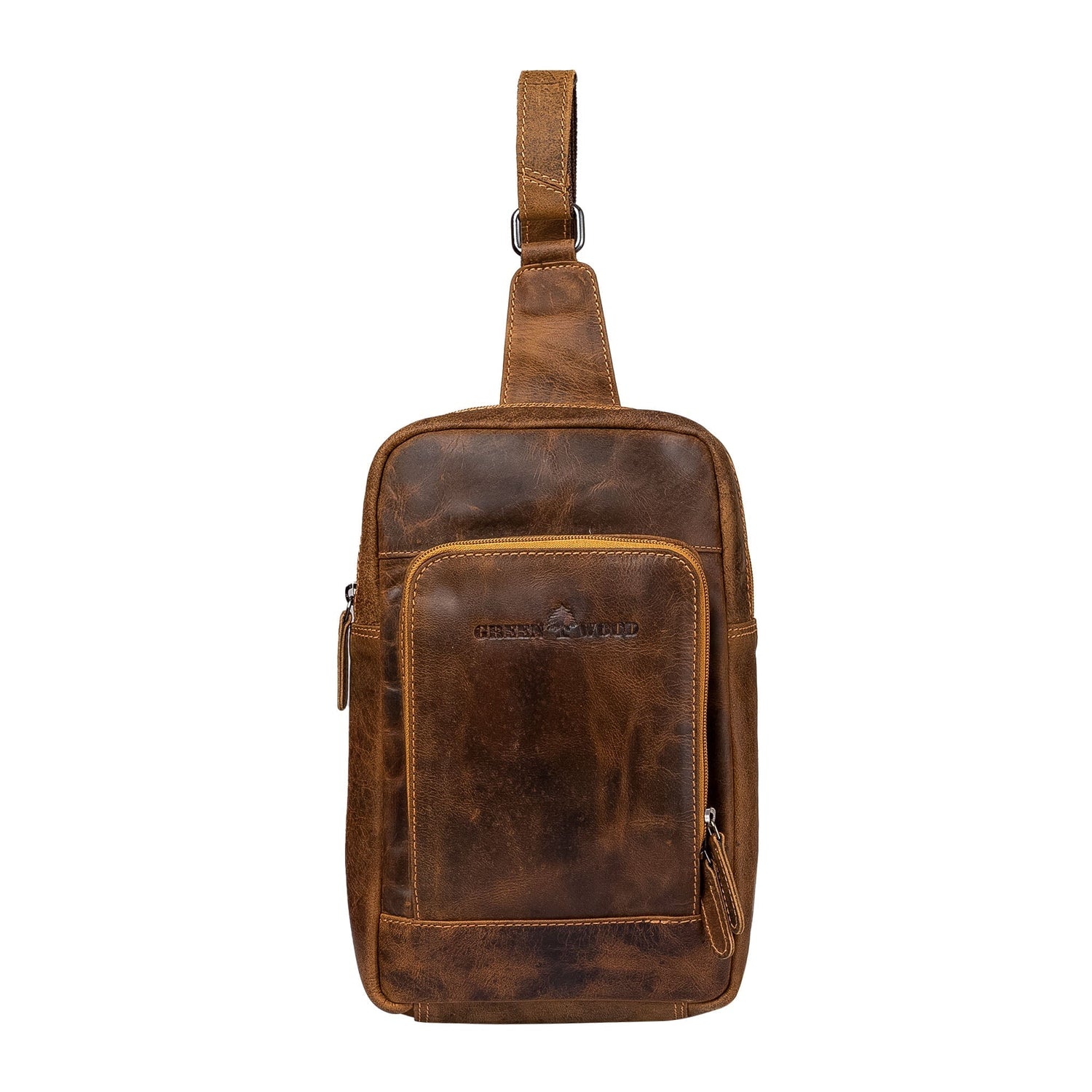 Leather Crossbody Bag Hamilton - Camel - Greenwood Leather