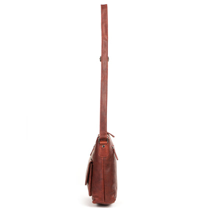 Women Shoulder Bag LD004 Red - Greenwood Leather