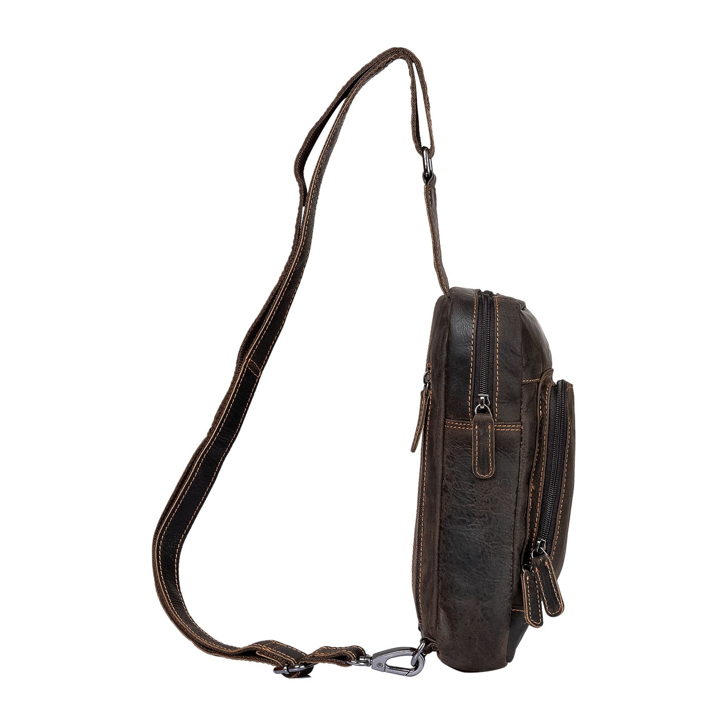 Leather Crossbody Bag Hamilton - Brown - Greenwood Leather