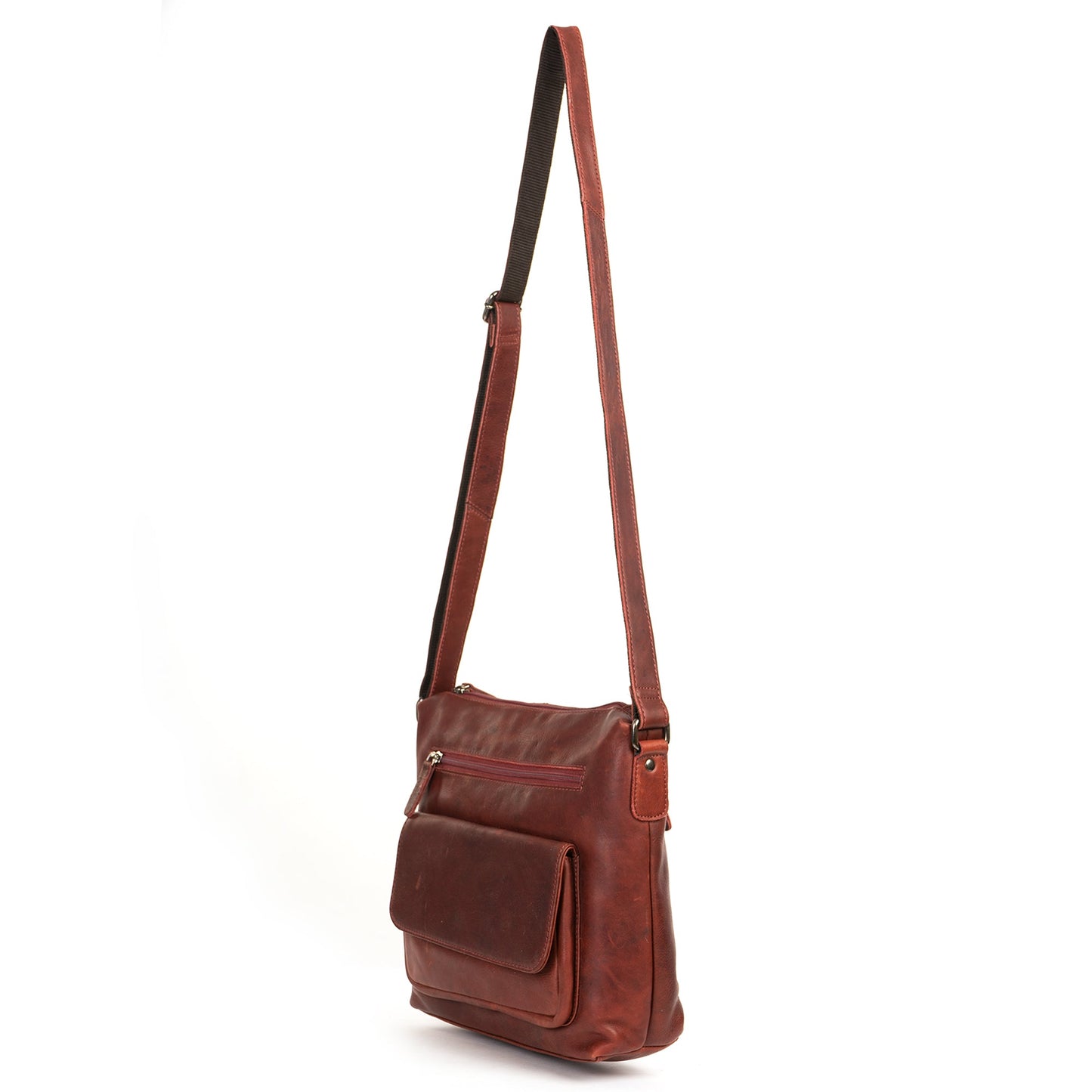 Women Shoulder Bag LD004 Red - Greenwood Leather