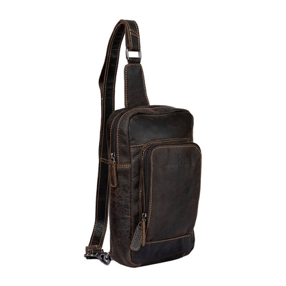 Leather Crossbody Bag Hamilton - Brown - Greenwood Leather