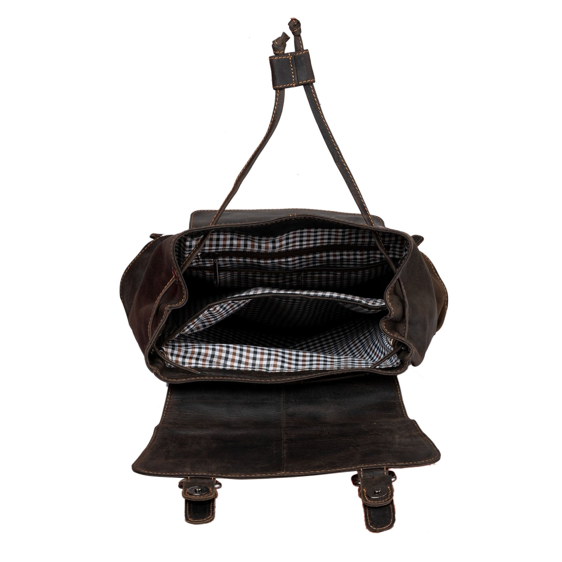 Edmonton Leather Backpack Brown- Unisex - Greenwood Leather