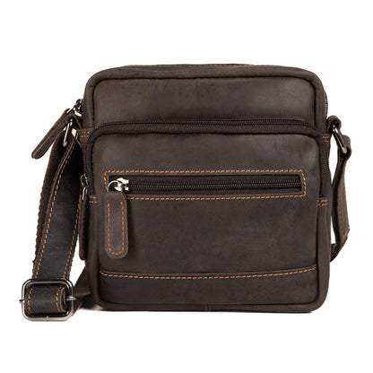 Leather Shoulder Bag Oliver- Brown - Greenwood Leather