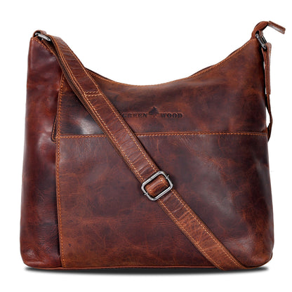 Ladies Shoulder Bag Layla - Sandal - Greenwood Leather