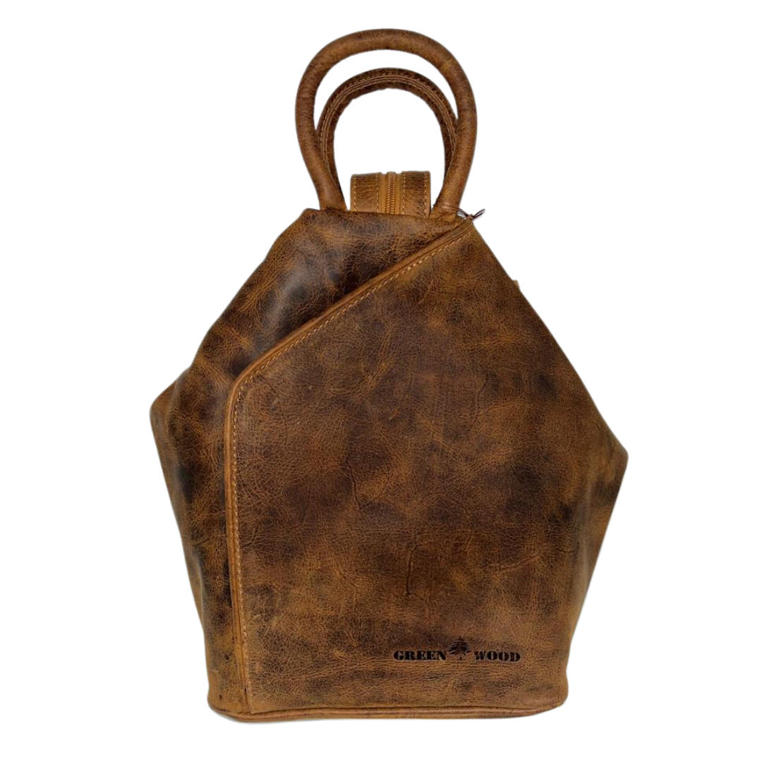 Leather Backpack, Leather Rucksack Bag Zoe - Sandal - Greenwood Leather