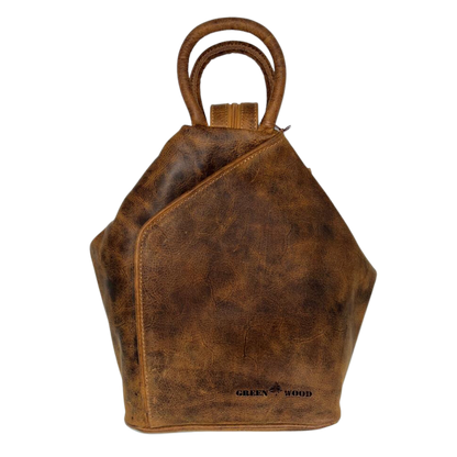 Leather Backpack, Leather Rucksack Bag Zoe - Sandal - Greenwood Leather