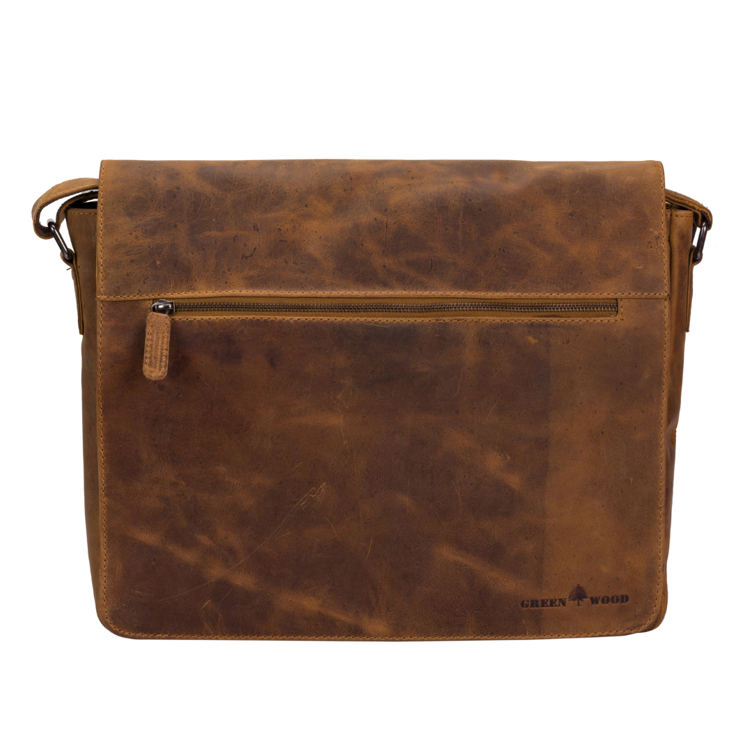 Leather Laptop Bag Richard Camel - Greenwood Leather