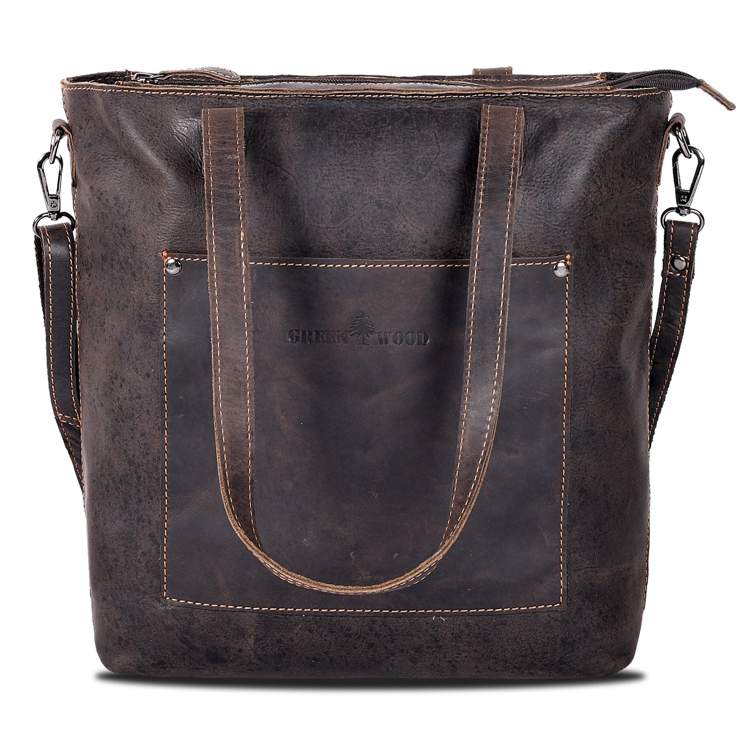 Classic Leather Tote Bag Colorado - Brown - Greenwood Leather