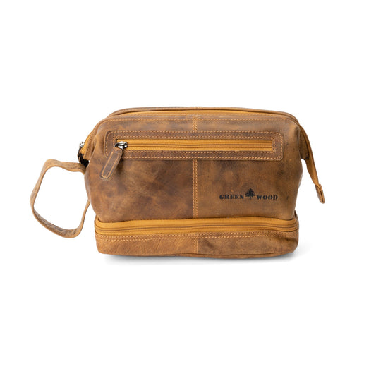 Leather Toiletry Bag Napier - Camel - Greenwood Leather