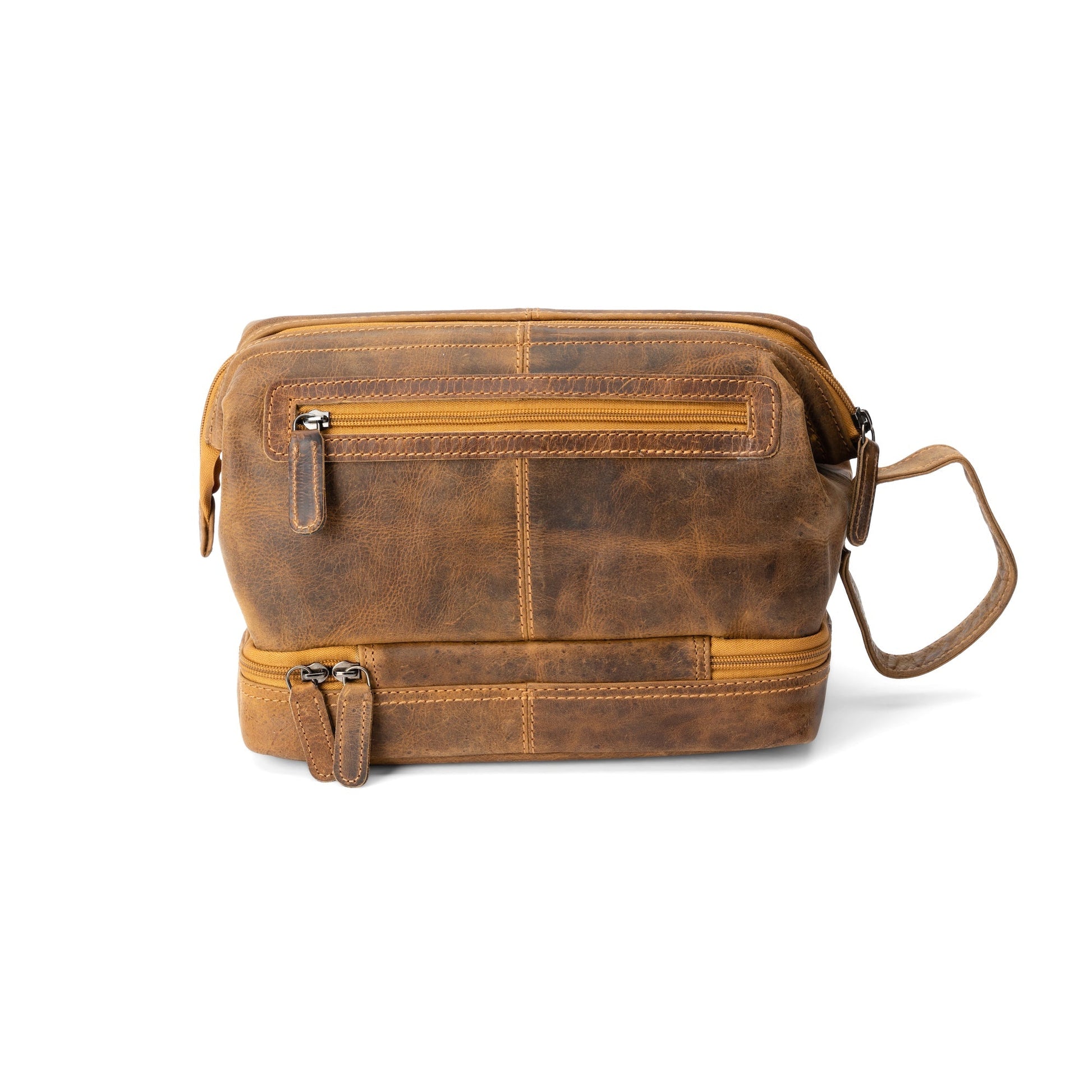 Leather Toiletry Bag Napier - Camel - Greenwood Leather