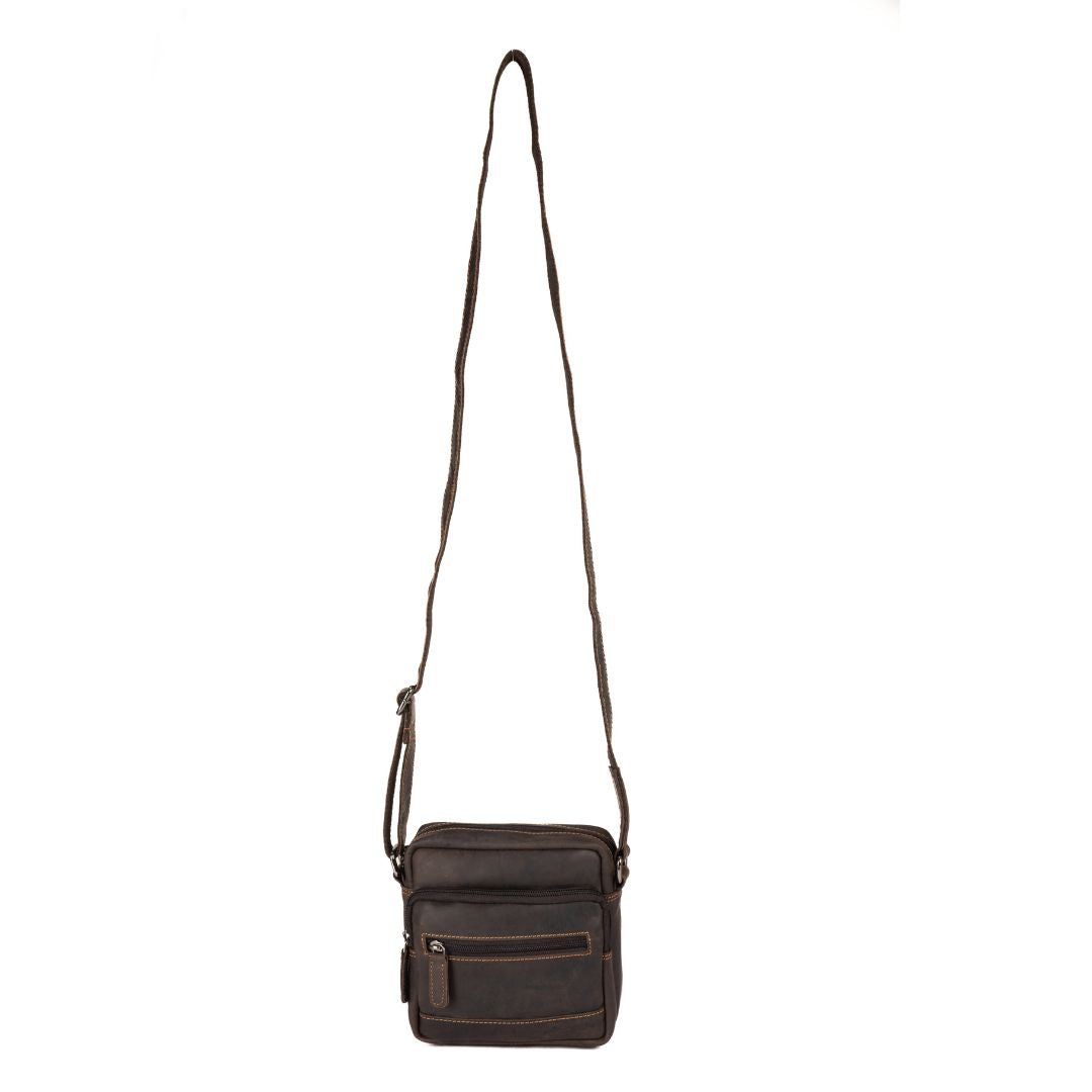 Leather Shoulder Bag Oliver- Brown - Greenwood Leather