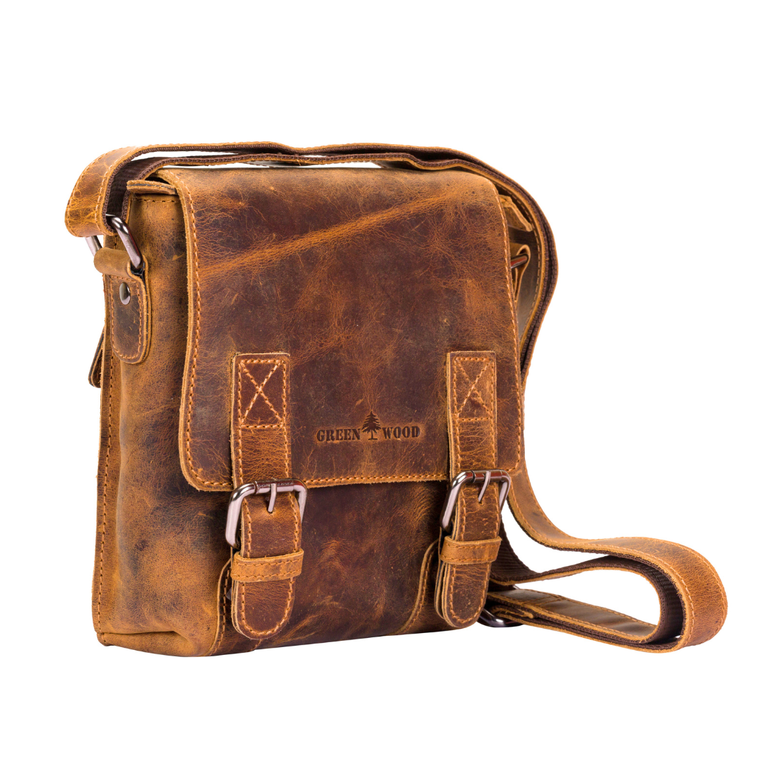 Leather Shoulder Bag Dubbo - Camel - Greenwood Leather