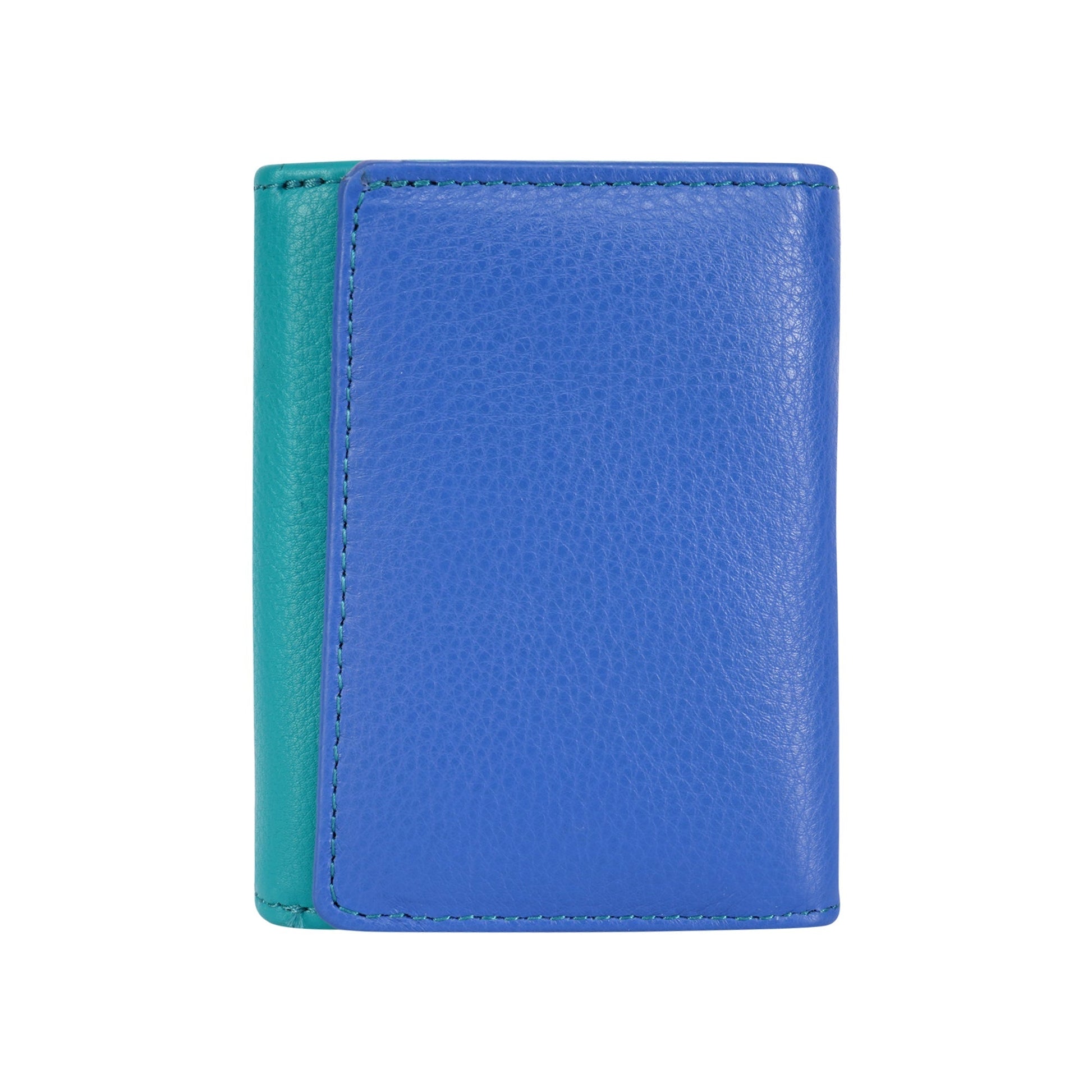 Leather Small Zip Wallet Viola Blue - Greenwood Leather