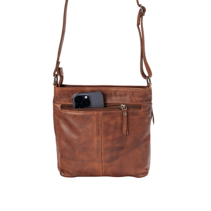 Leather Shoulder Bag Cognac - Greenwood Leather