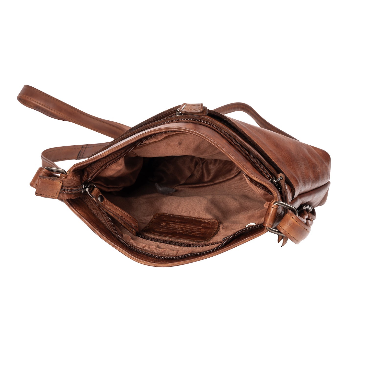 Leather Shoulder Bag Cognac - Greenwood Leather