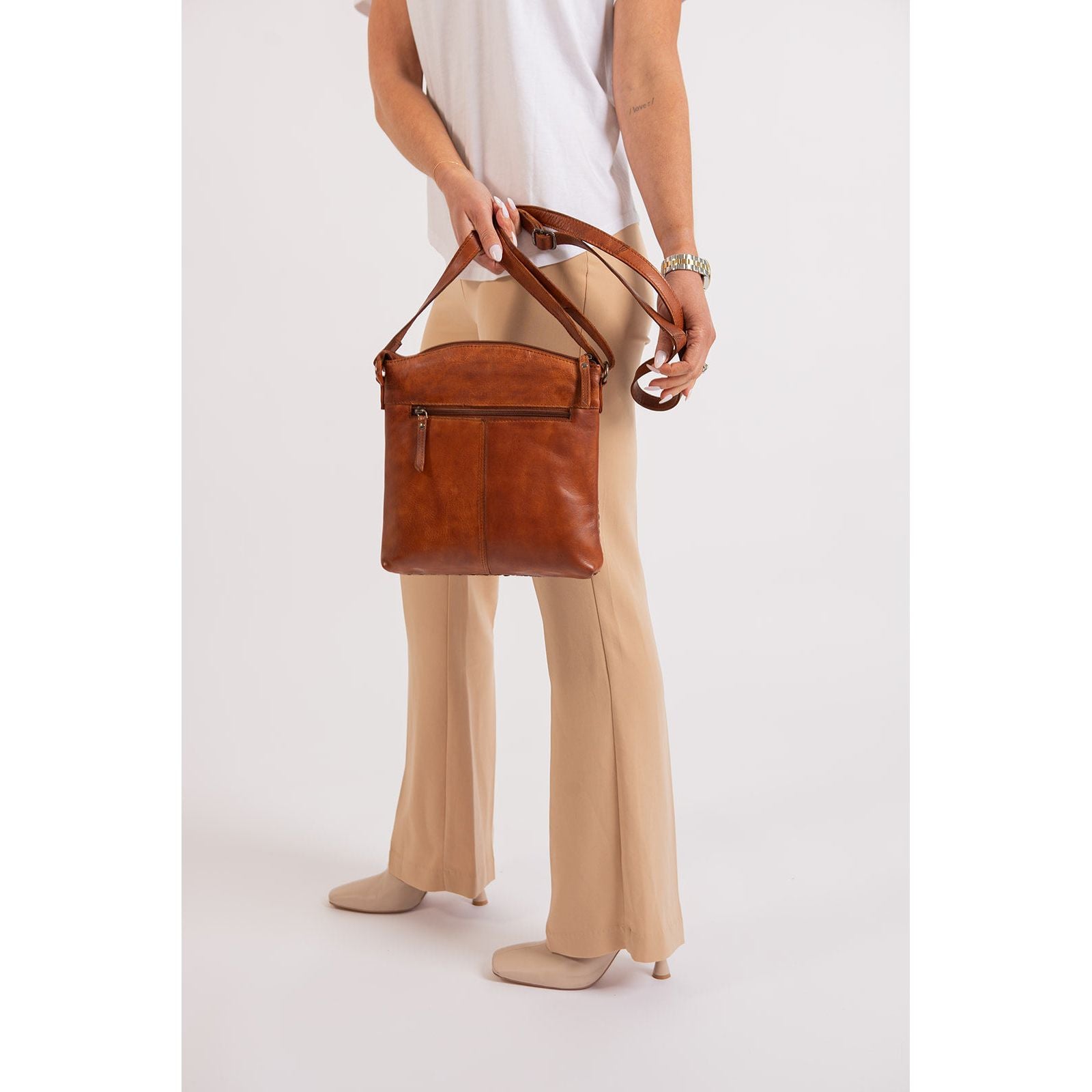 Leather Shoulder Bag - Elsa Cognac - Greenwood Leather