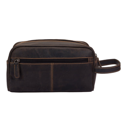 Leather Toiletry Bag Brown - Banff - Greenwood Leather