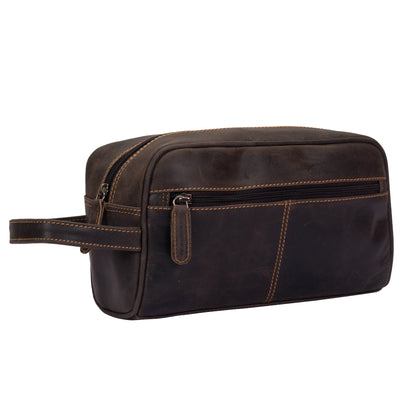 Leather Toiletry Bag Brown - Banff - Greenwood Leather