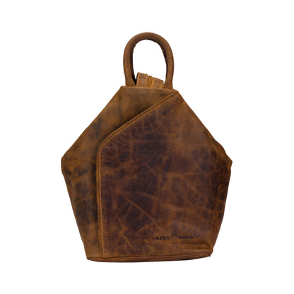 Leather Backpack, Leather Rucksack Bag, Leather bag - Zoe Camel - Greenwood Leather