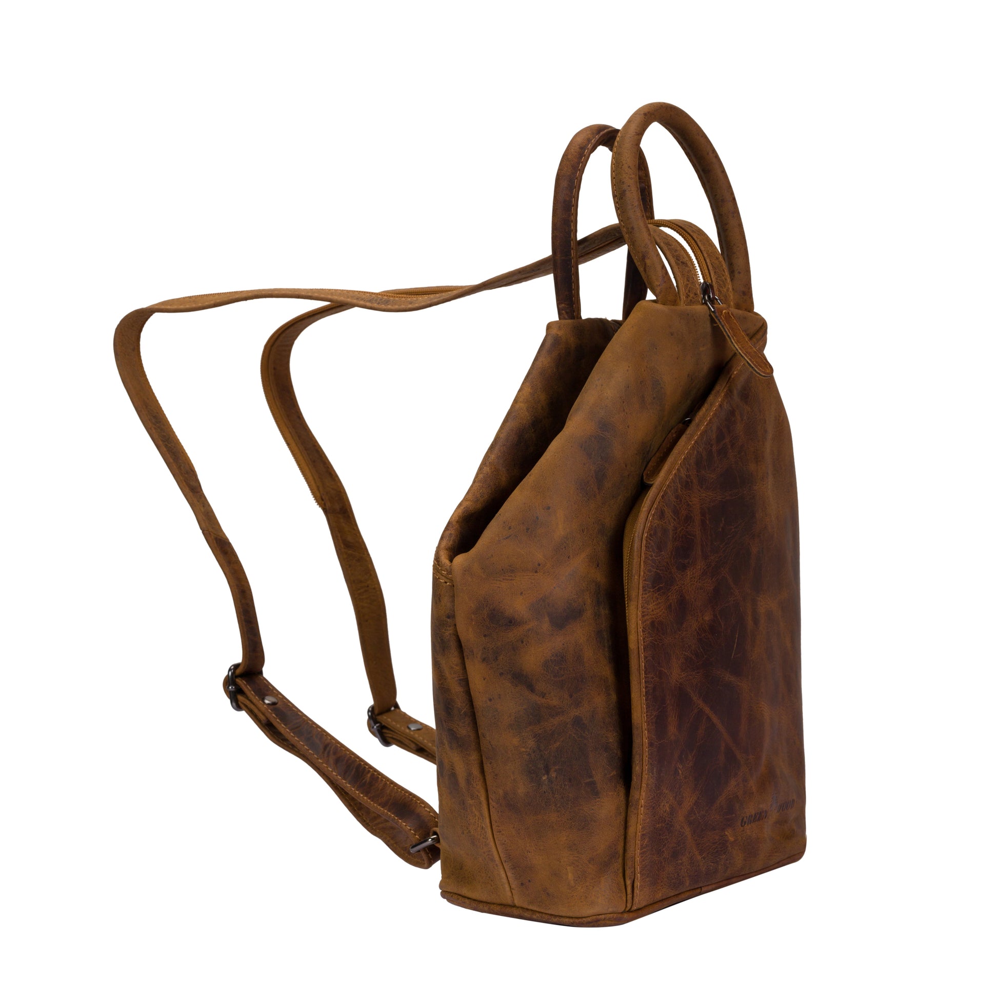 Leather Backpack, Leather Rucksack Bag, Leather bag - Zoe Camel - Greenwood Leather