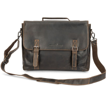 Leather Laptop Bag Portland Brown - Greenwood Leather