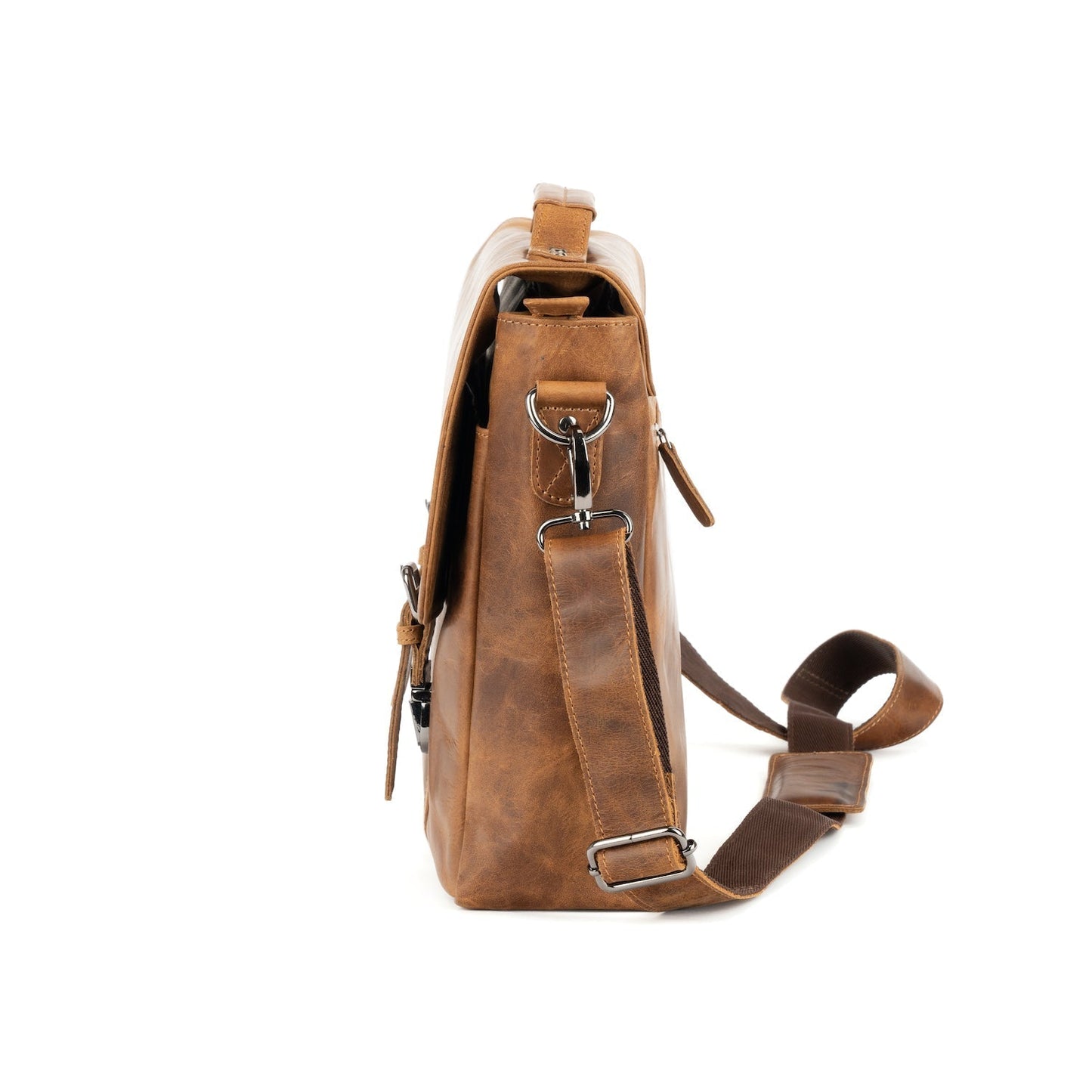 Leather Laptop Bag Portland - Camel - Greenwood Leather