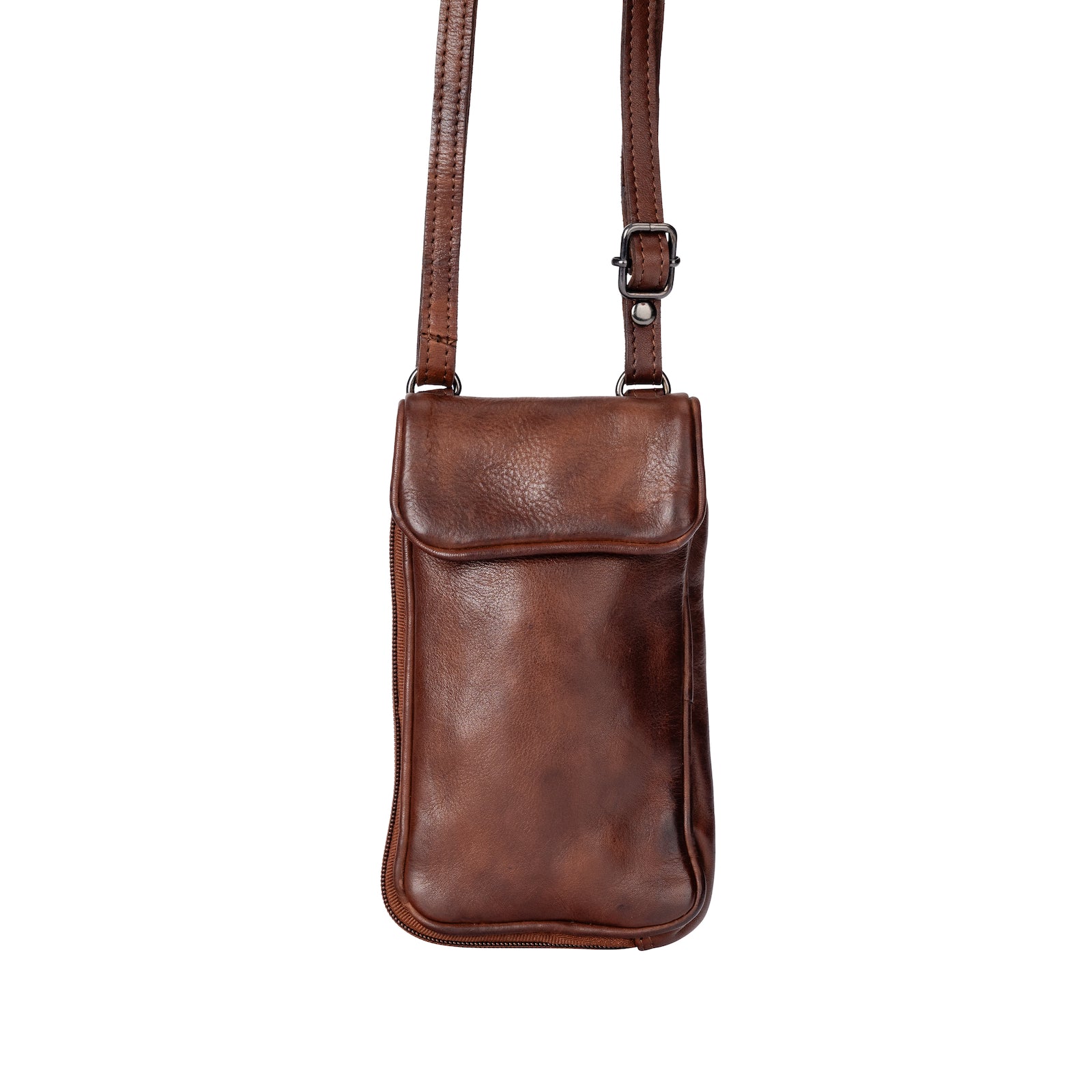 Leather Phone Bag Elk - Cognac - Greenwood Leather