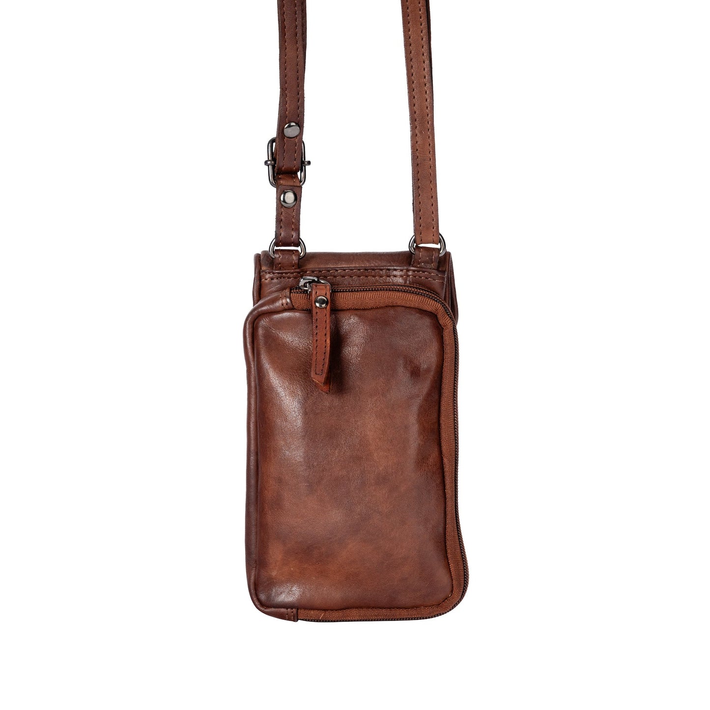 Leather Phone Bag Elk - Cognac - Greenwood Leather