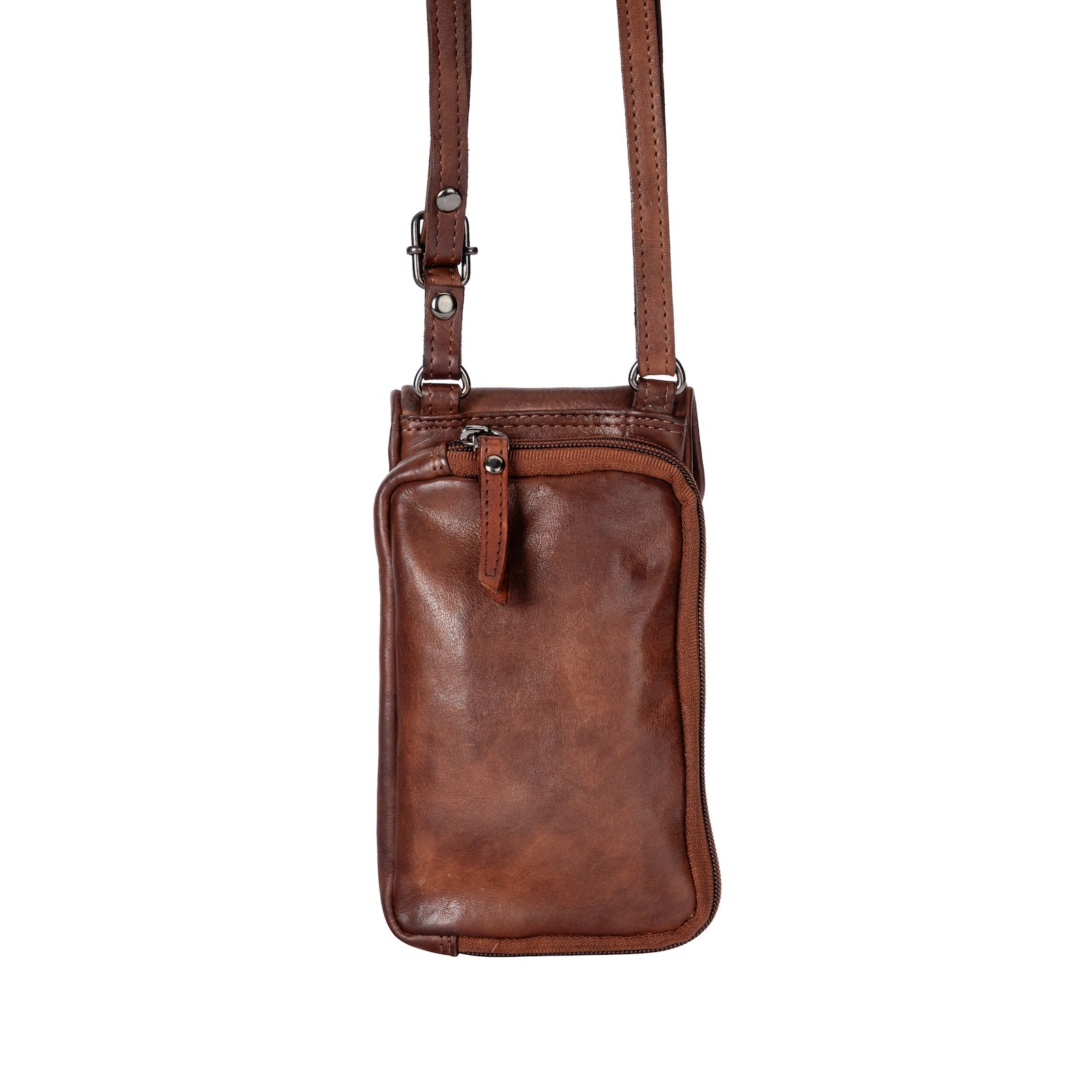 Leather Phone Bag Elk - Cognac - Greenwood Leather