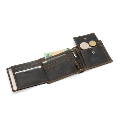 Leather Wallet George - Brown - Greenwood Leather