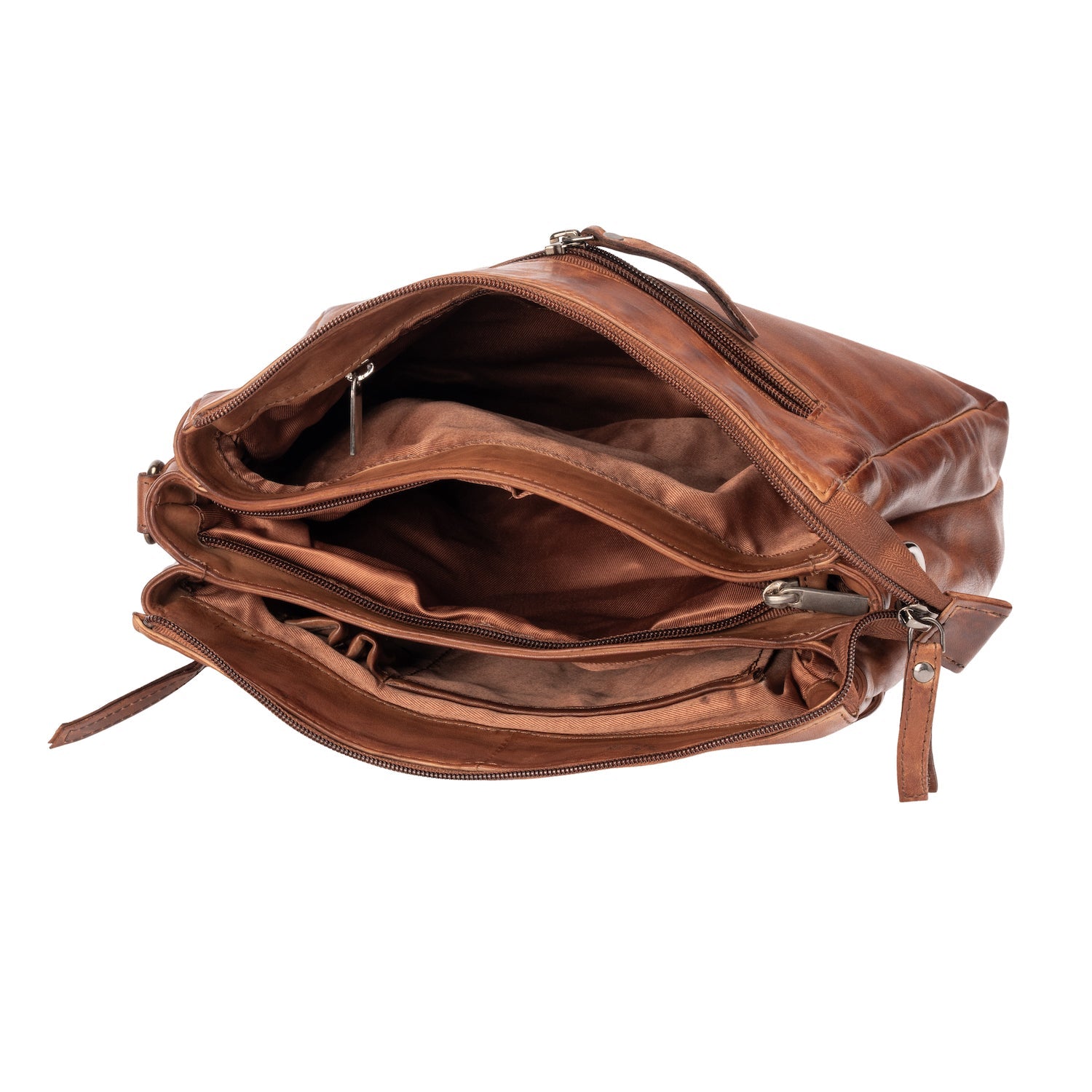 Leather Shoulder Bag June Cognac - Greenwood Leather