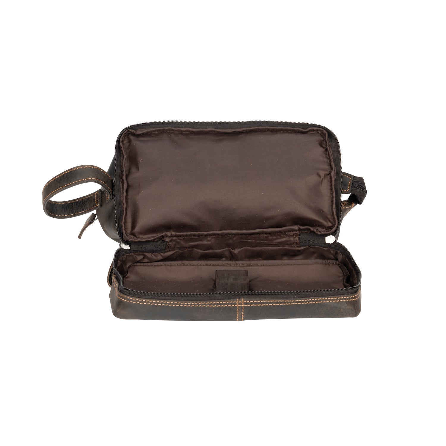 Leather Toiletry Bag Napier - Brown - Greenwood Leather