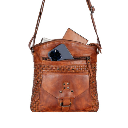 Leather Shoulder Bag - Elsa Cognac - Greenwood Leather