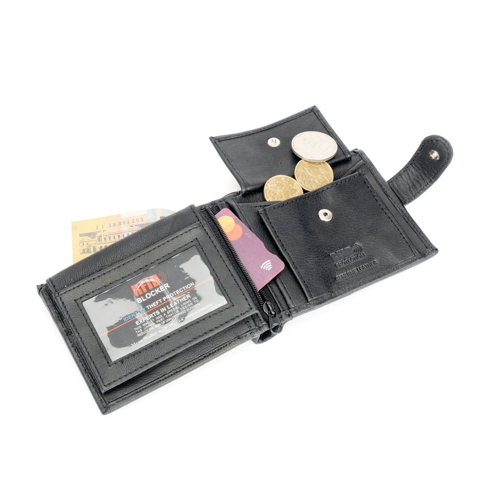 RFID Slim Leather Wallet For Men - Swan Hill - Greenwood Leather