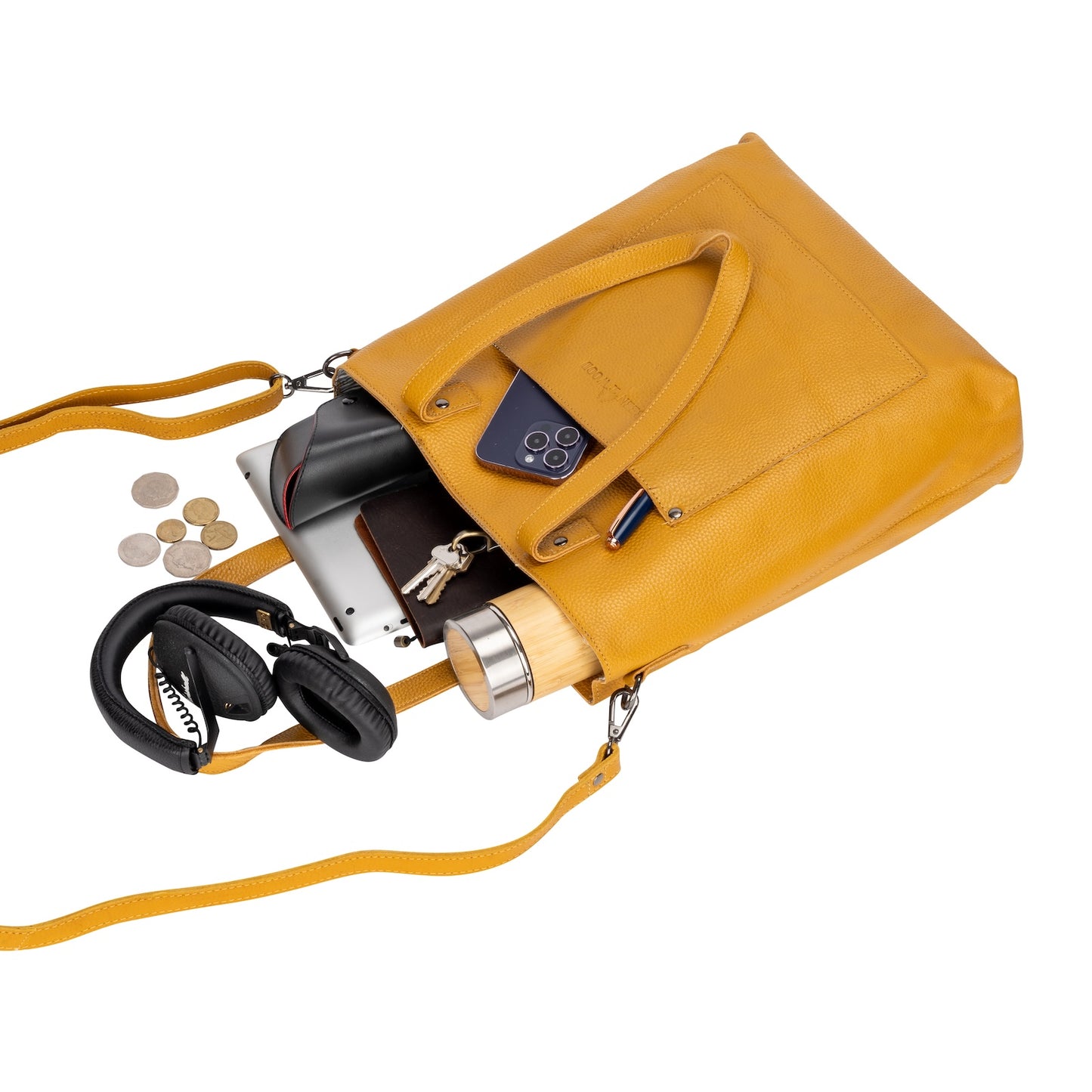 Classic Leather Tote Bag Colorado - Yellow