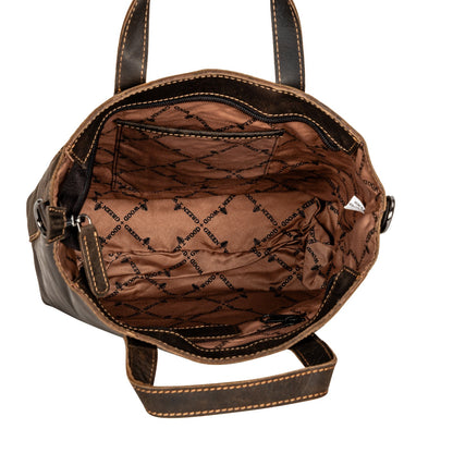 Mini Crossbody Tote Bag Panama - Brown - Greenwood Leather