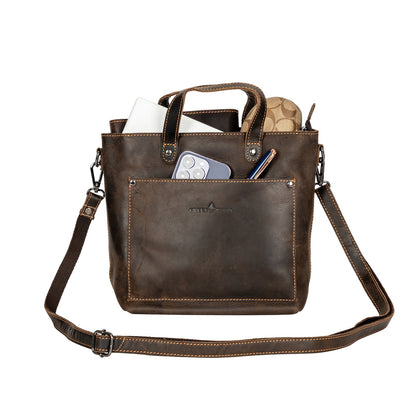 Mini Crossbody Tote Bag Panama - Brown - Greenwood Leather