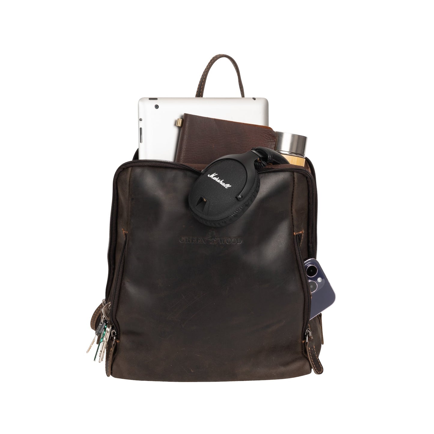 Leather Backpack Brown - Anna - Greenwood Leather