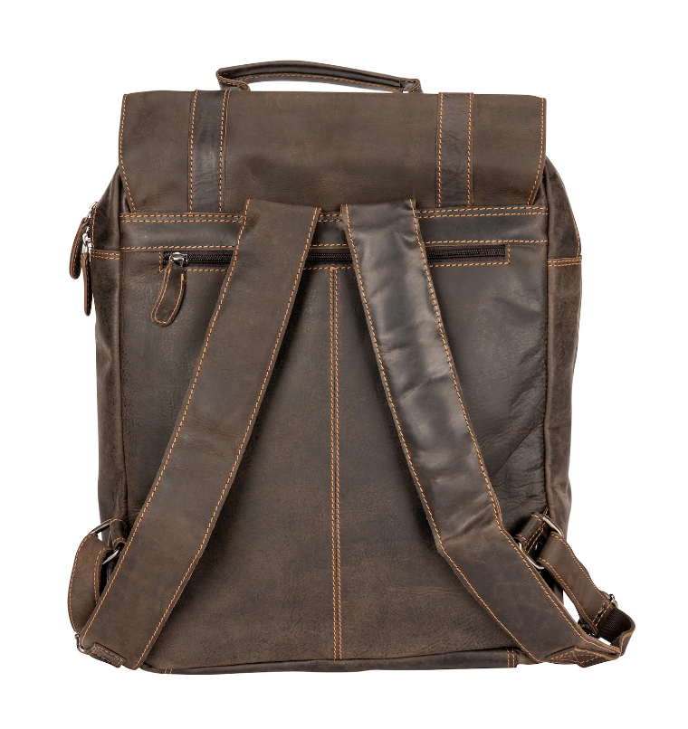 Leather Laptop Backpack Melbourne Brown - Greenwood Leather