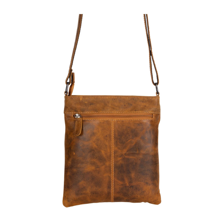 Ladies Cross Body Leather Bag Lucy - Camel - Greenwood Leather